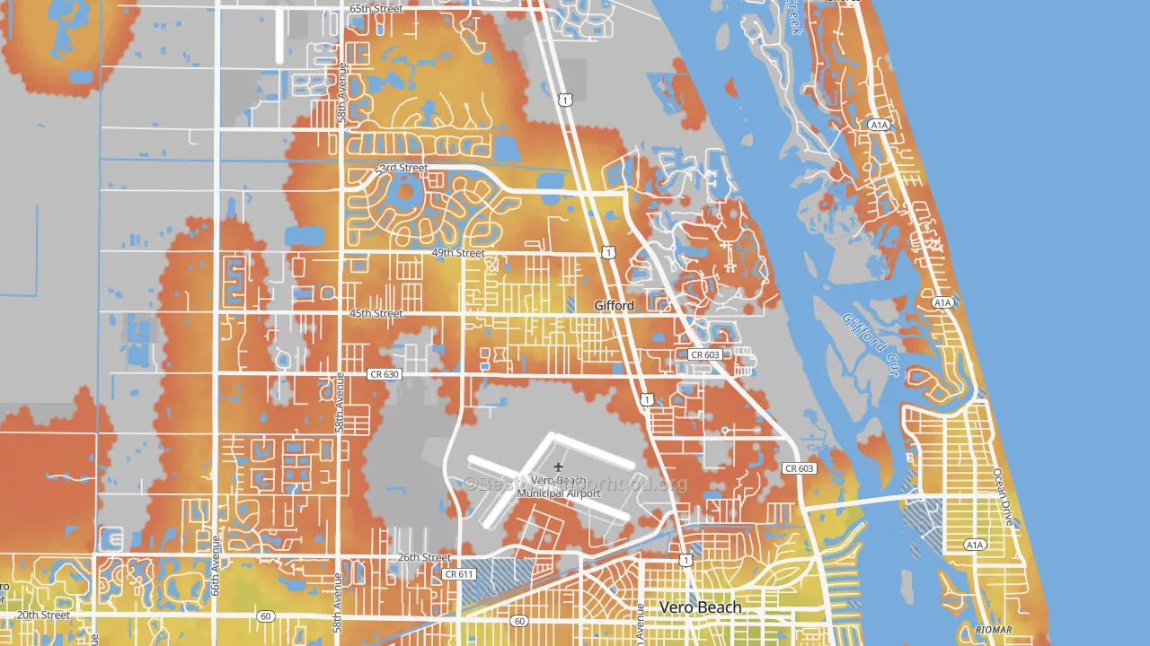 Bike Grade map of Gifford, FL