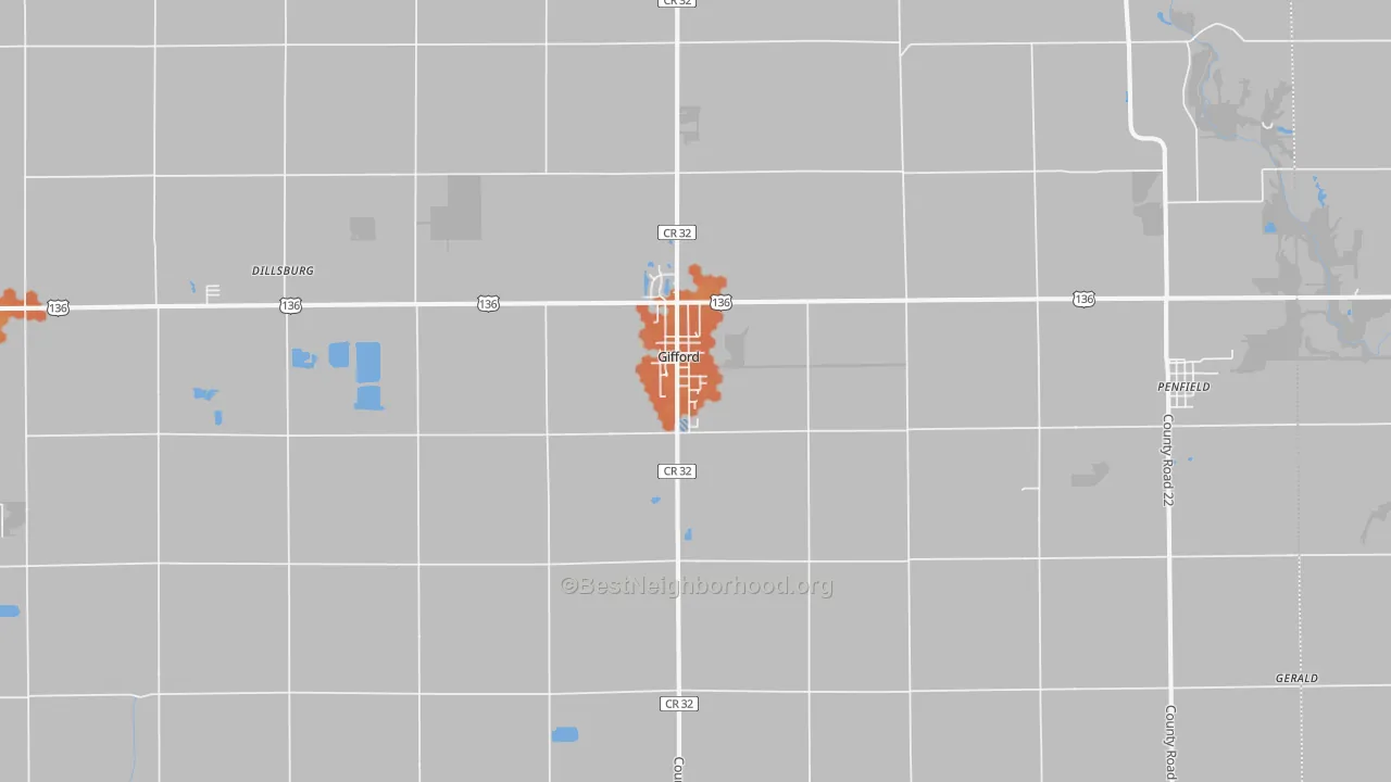 Bike Grade map of Gifford, IL