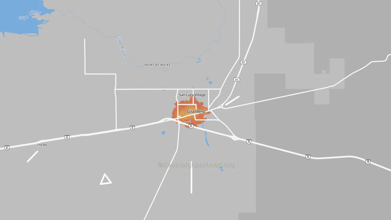 Bike Grade map of Gila Bend, AZ
