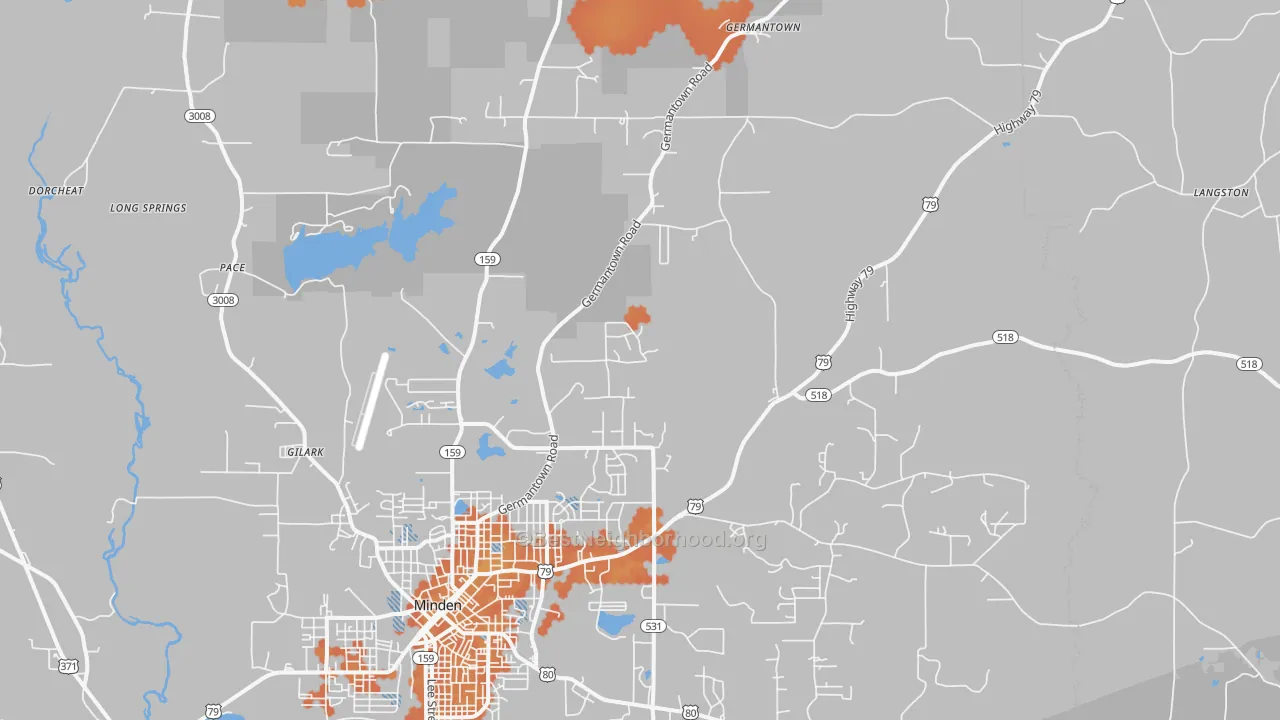 Bike Grade map of Gilark, LA