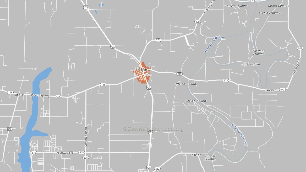 Bike Grade map of Gilbert, LA