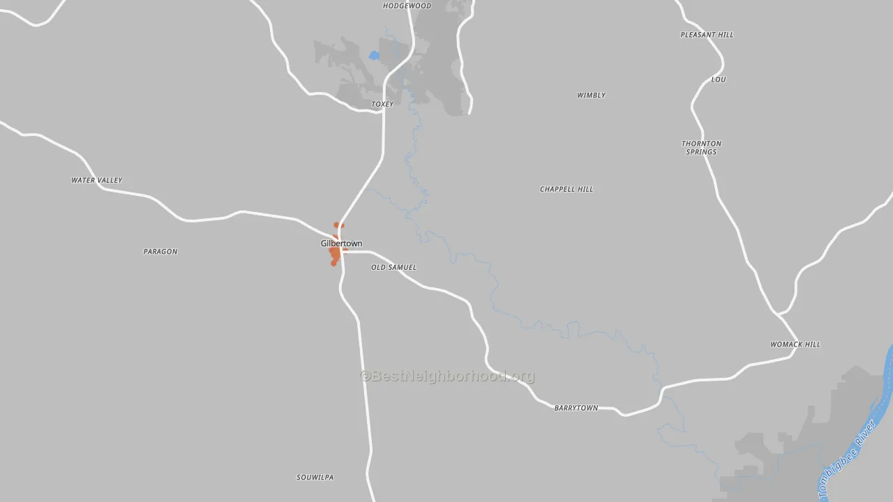 Bike Grade map of Gilbertown, AL