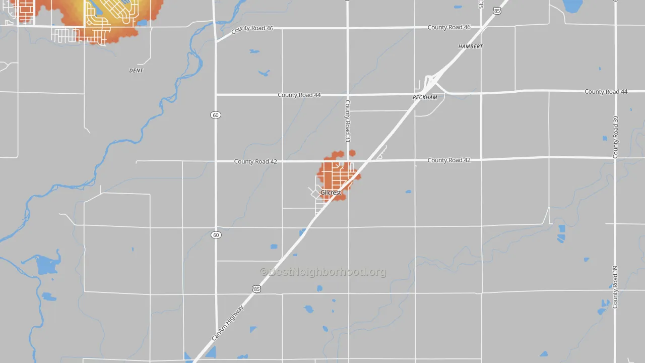 Bike Grade map of Gilcrest, CO