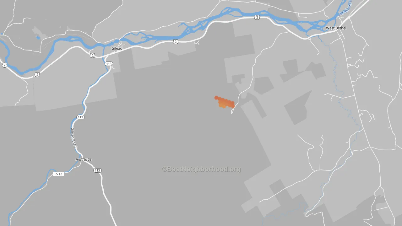Bike Grade map of Gilead, ME