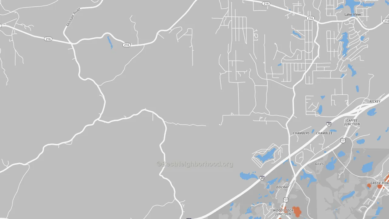 Bike Grade map of Giles, AL