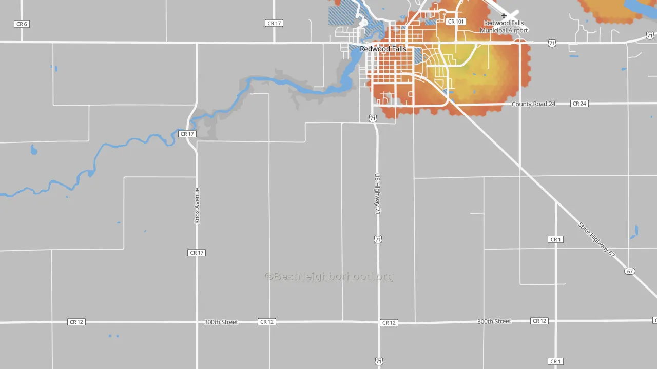 Bike Grade map of Gilfillan, MN