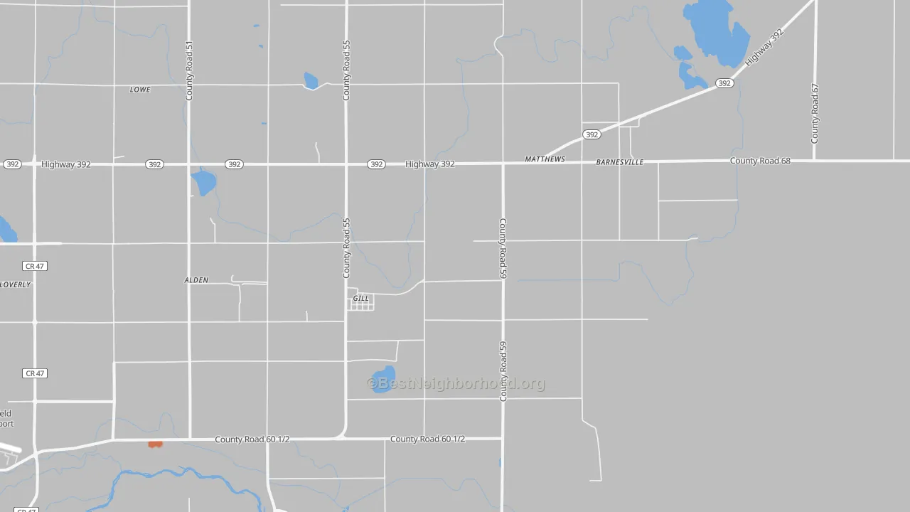 Bike Grade map of Gill, CO