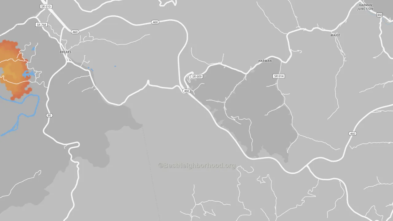 Bike Grade map of Gillespie, VA