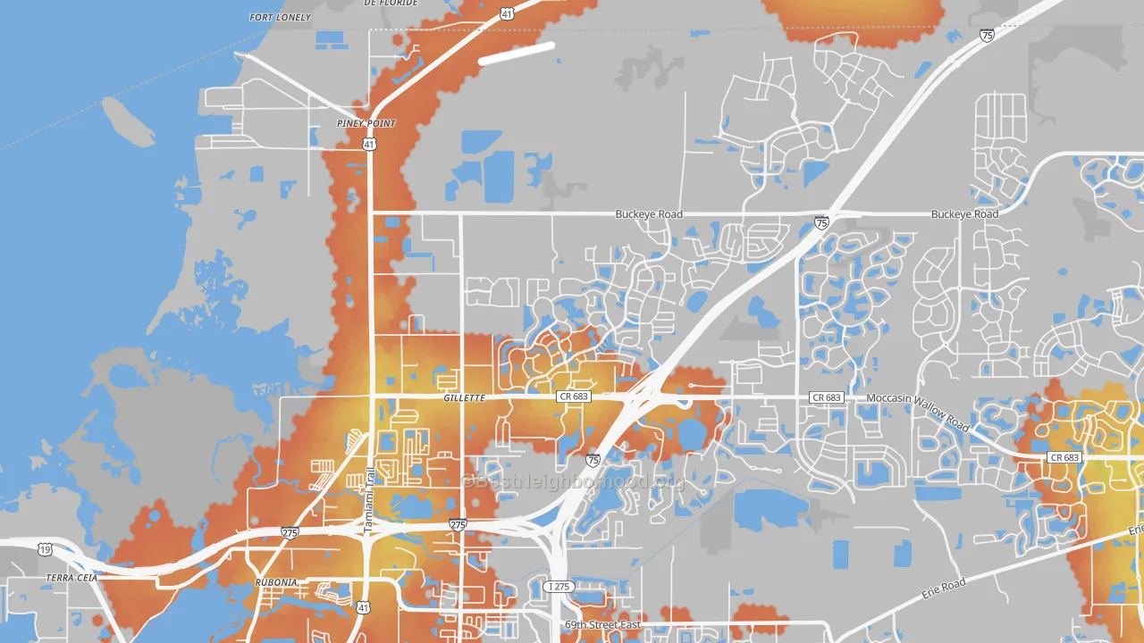 Bike Grade map of Gillett, FL