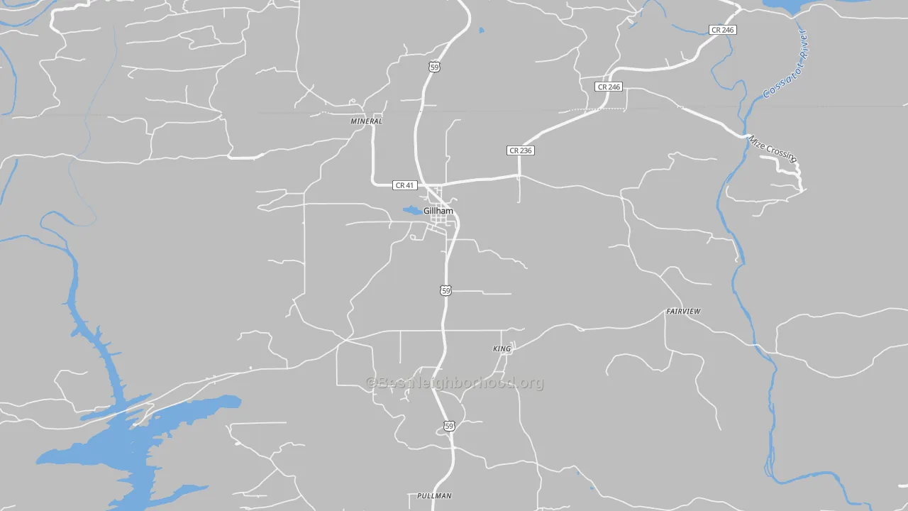 Bike Grade map of Gillham, AR