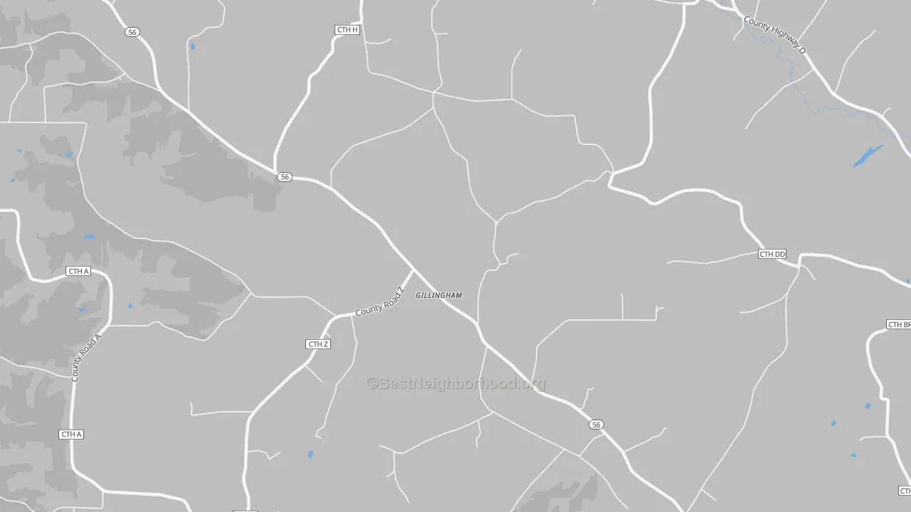 Bike Grade map of Gillingham, WI