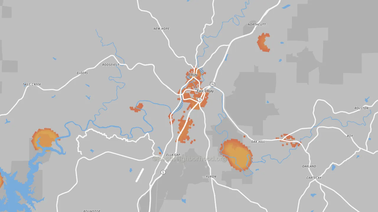 Bike Grade map of Gilmer County, GA