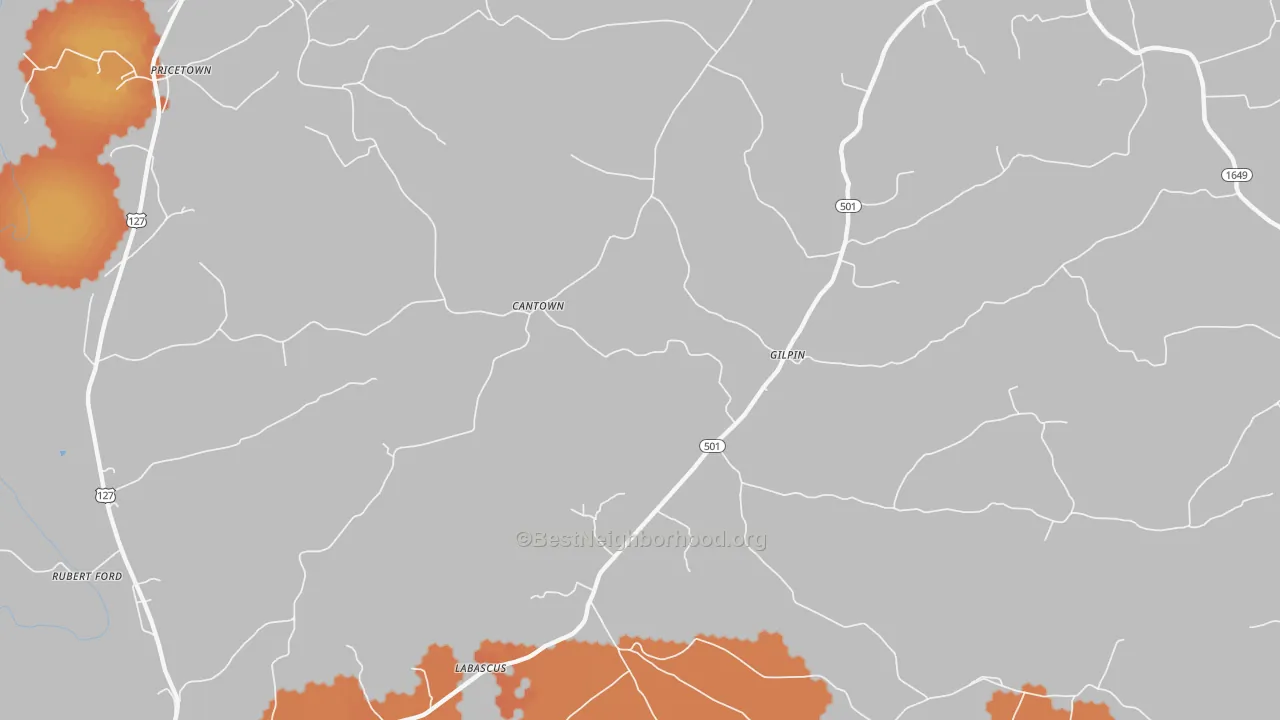 Bike Grade map of Gilpin, KY