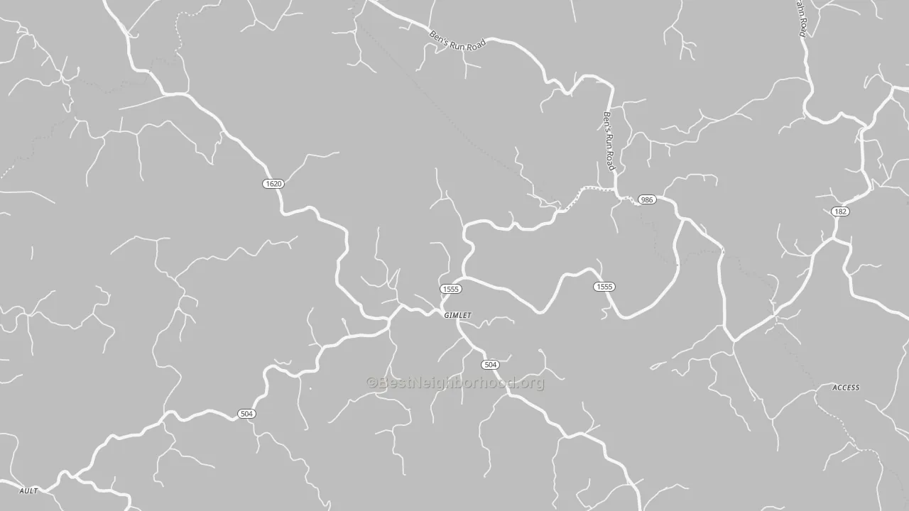 Bike Grade map of Gimlet, KY