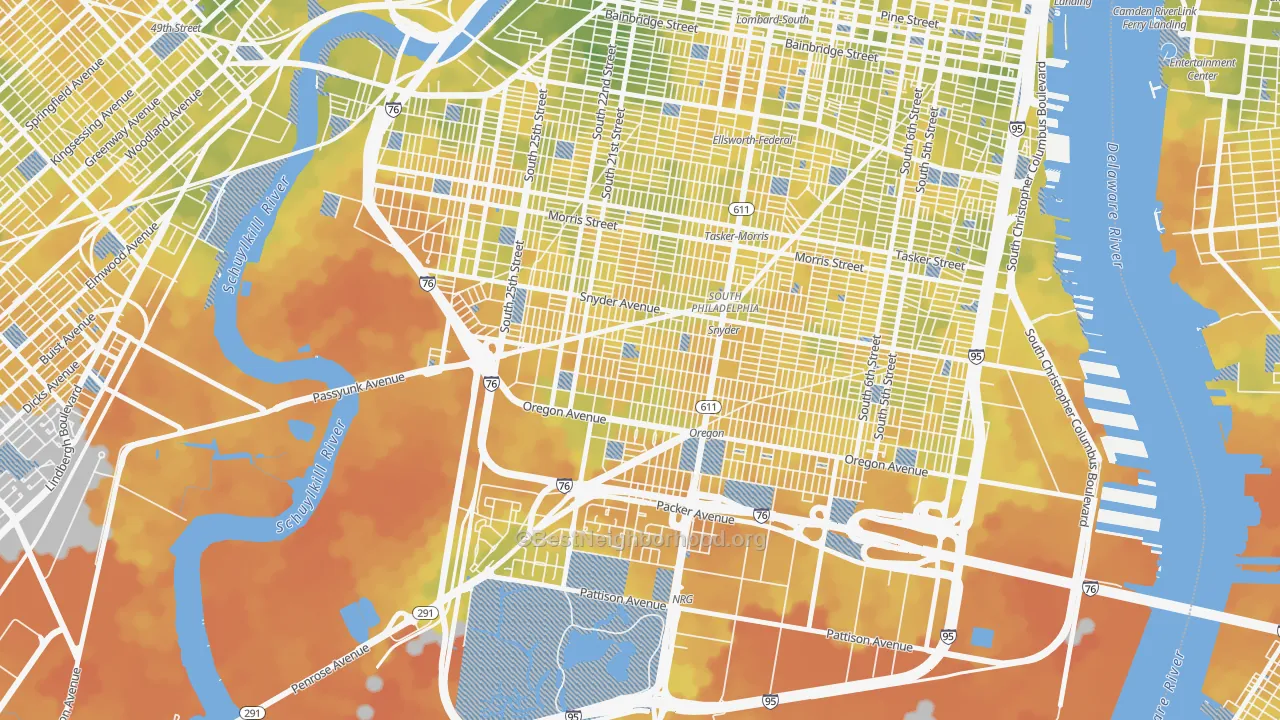 Bike Grade map of Girard Estates, Philadelphia, PA