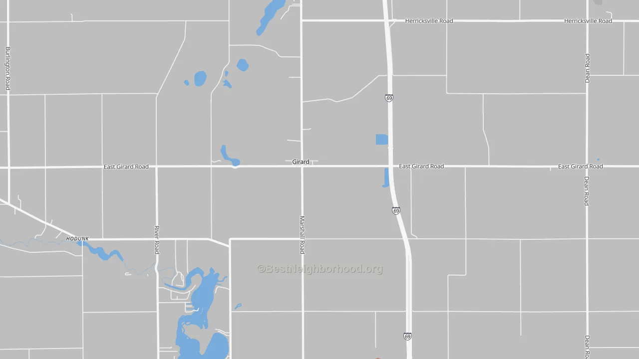 Bike Grade map of Girard, MI
