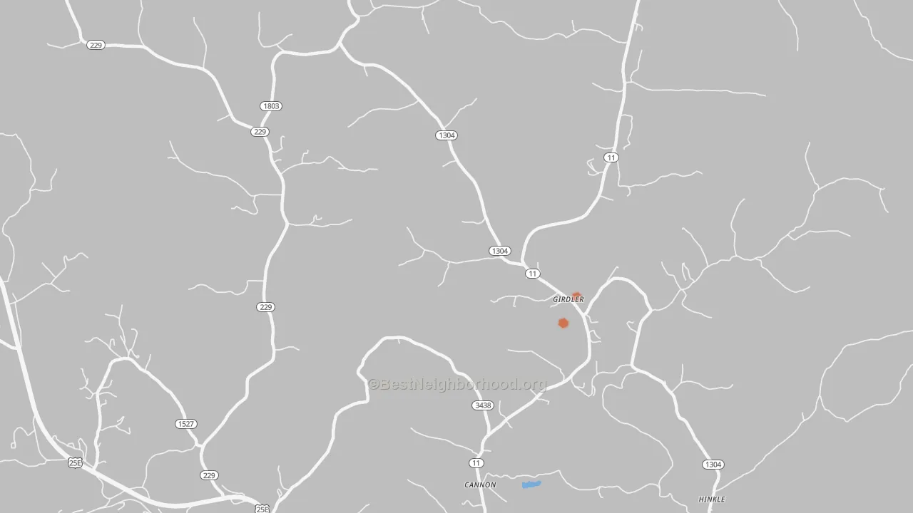 Bike Grade map of Girdler, KY