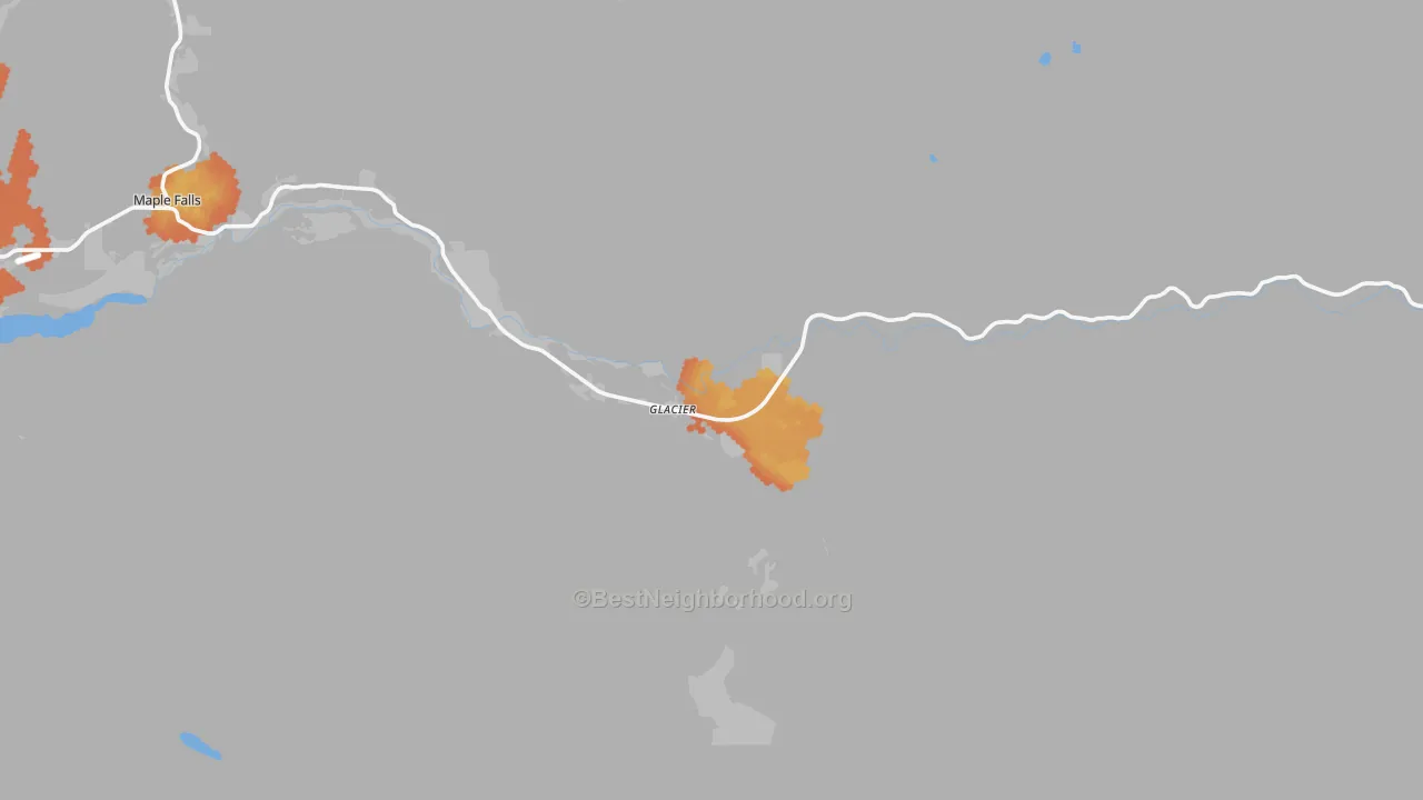 Bike Grade map of Glacier, WA