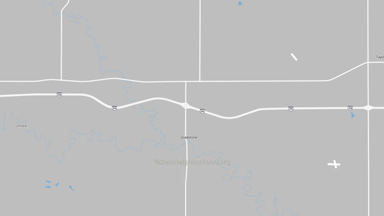 Bike Grade map of Gladstone, ND