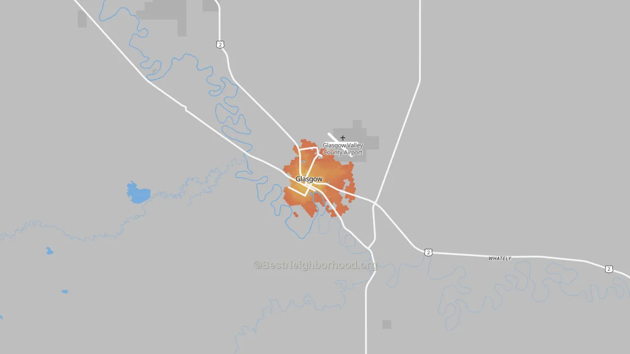 Bike Grade map of Glasgow, MT