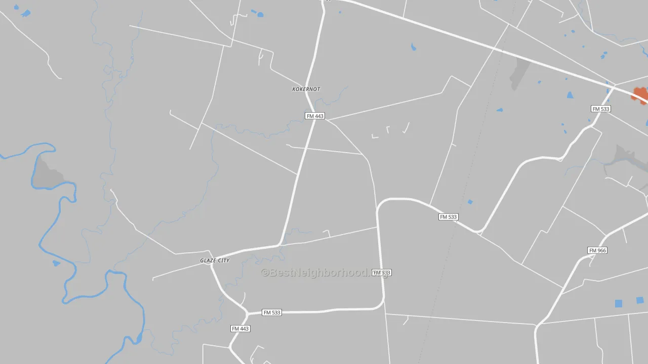 Bike Grade map of Glaze City, TX