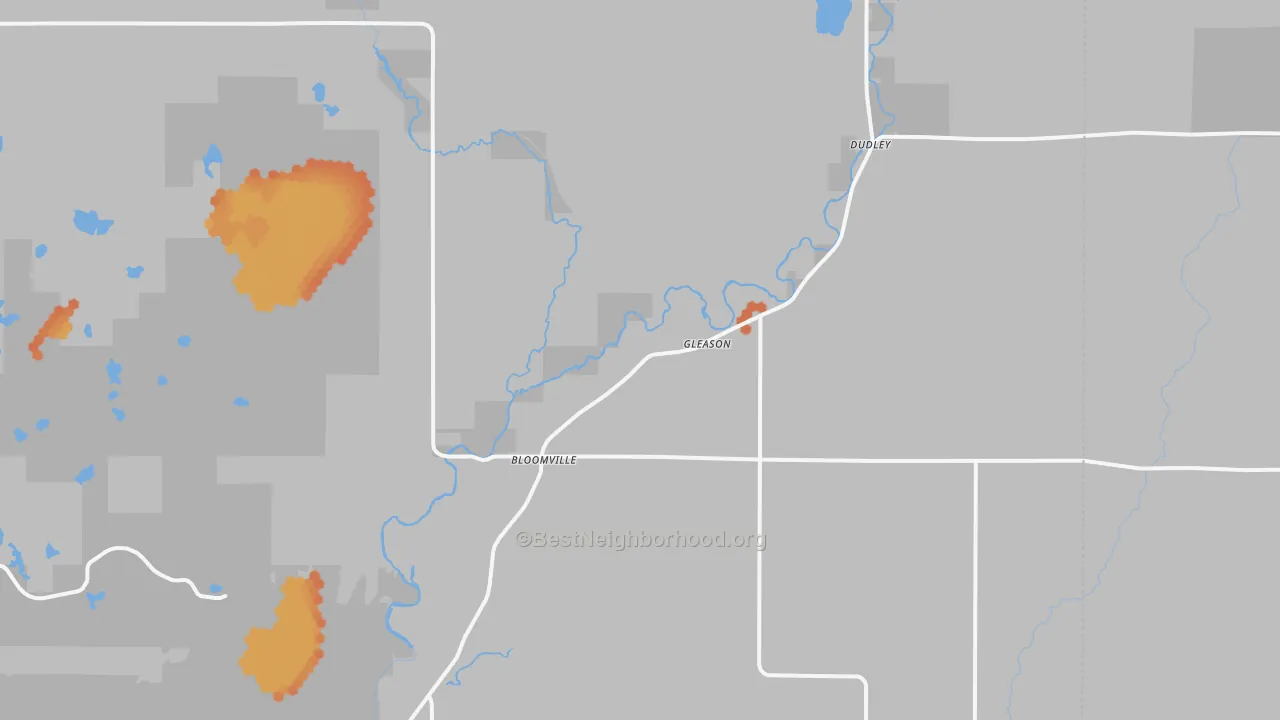 Bike Grade map of Gleason, WI