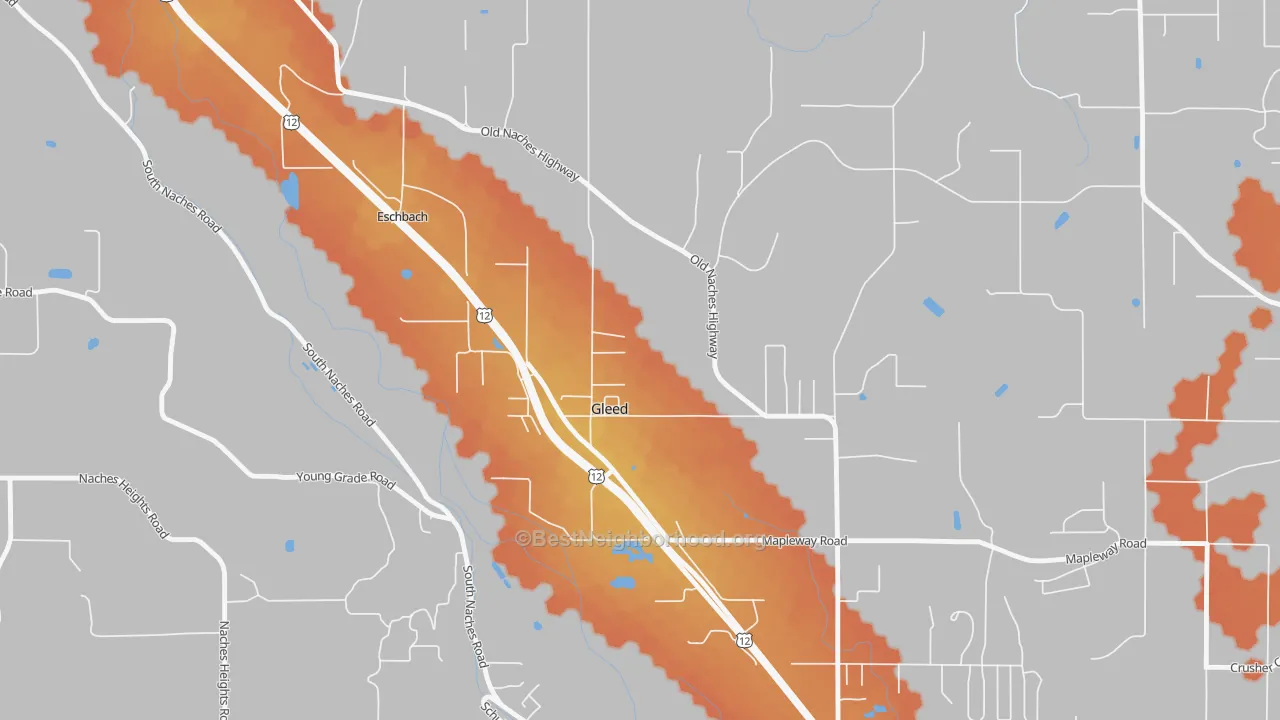 Bike Grade map of Gleed, WA