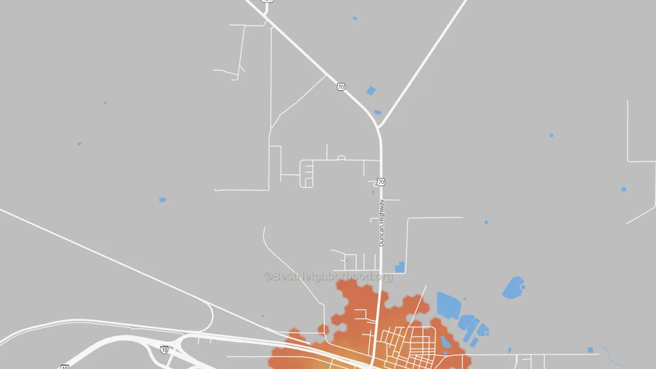 Bike Grade map of Glen Acres, NM