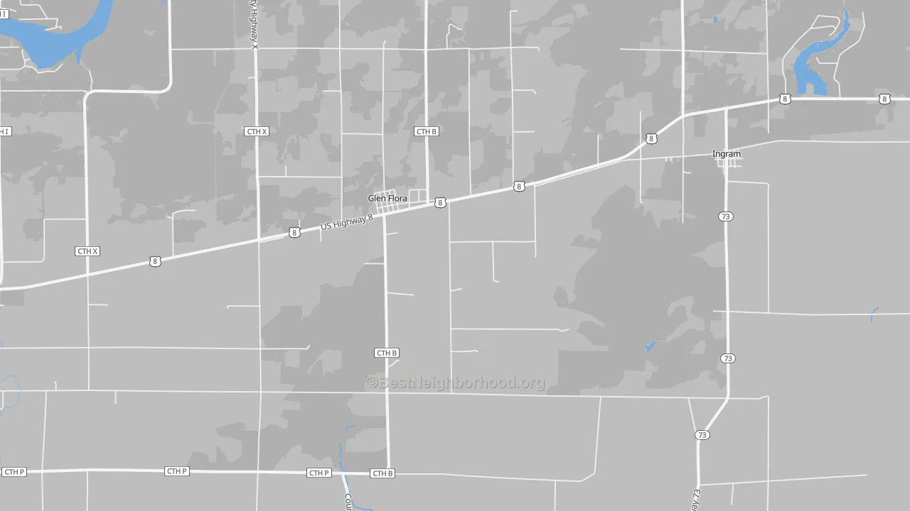 Bike Grade map of Glen Flora, WI