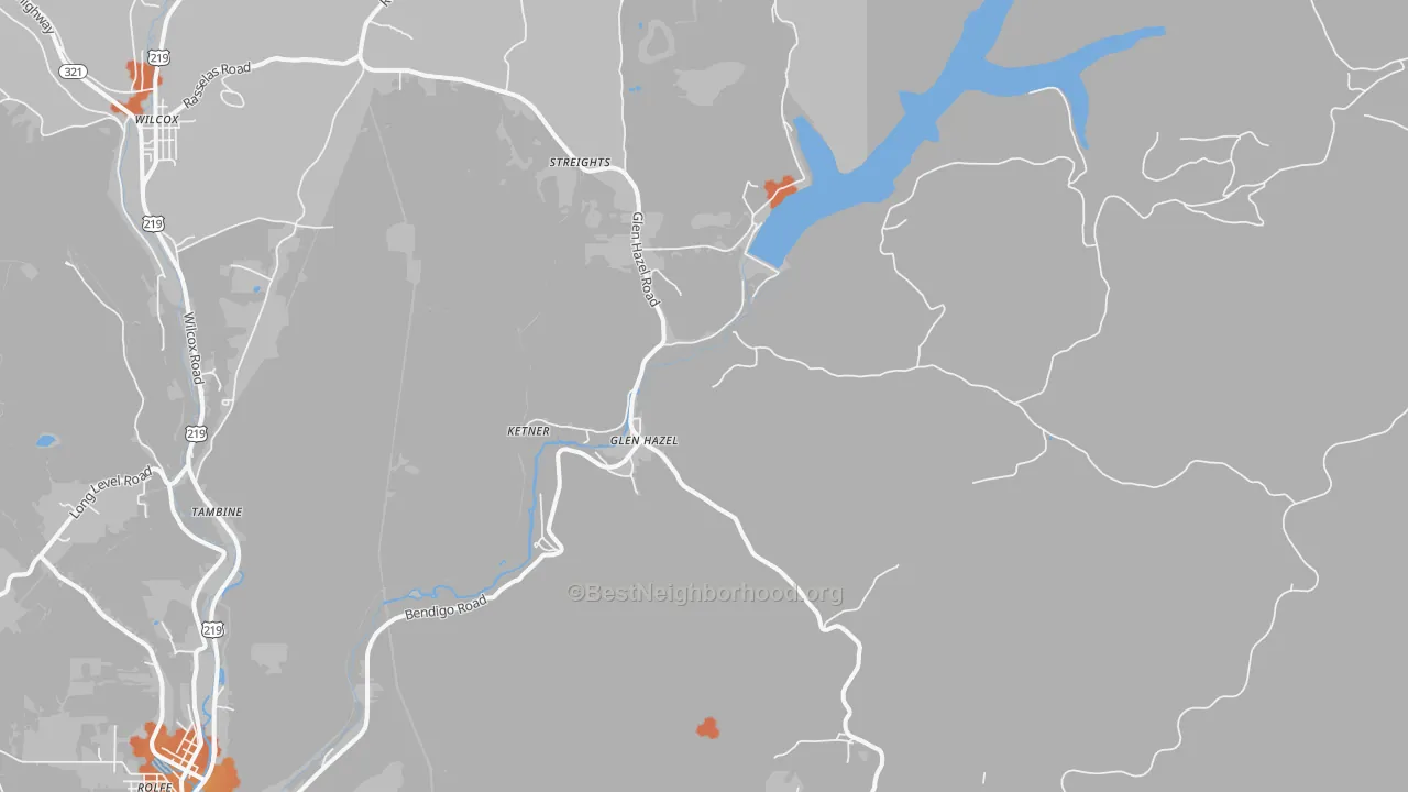 Bike Grade map of Glen Hazel, PA