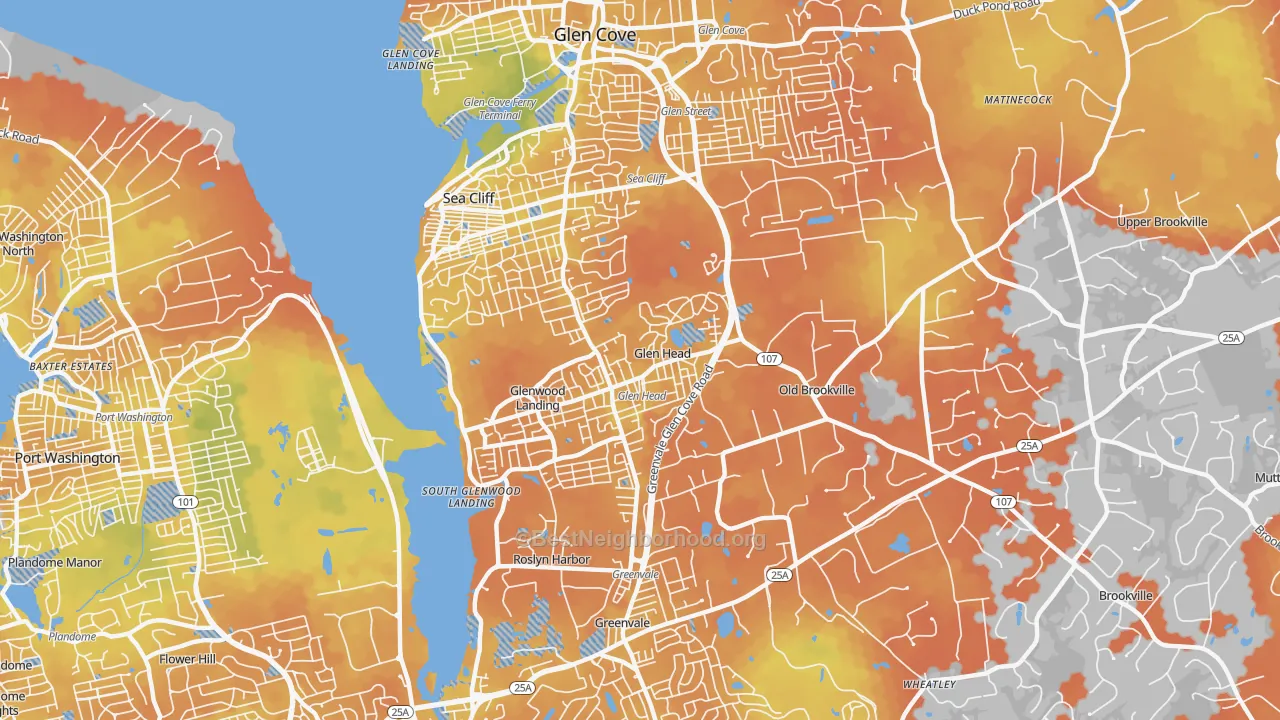 Bike Grade map of Glen Head, NY