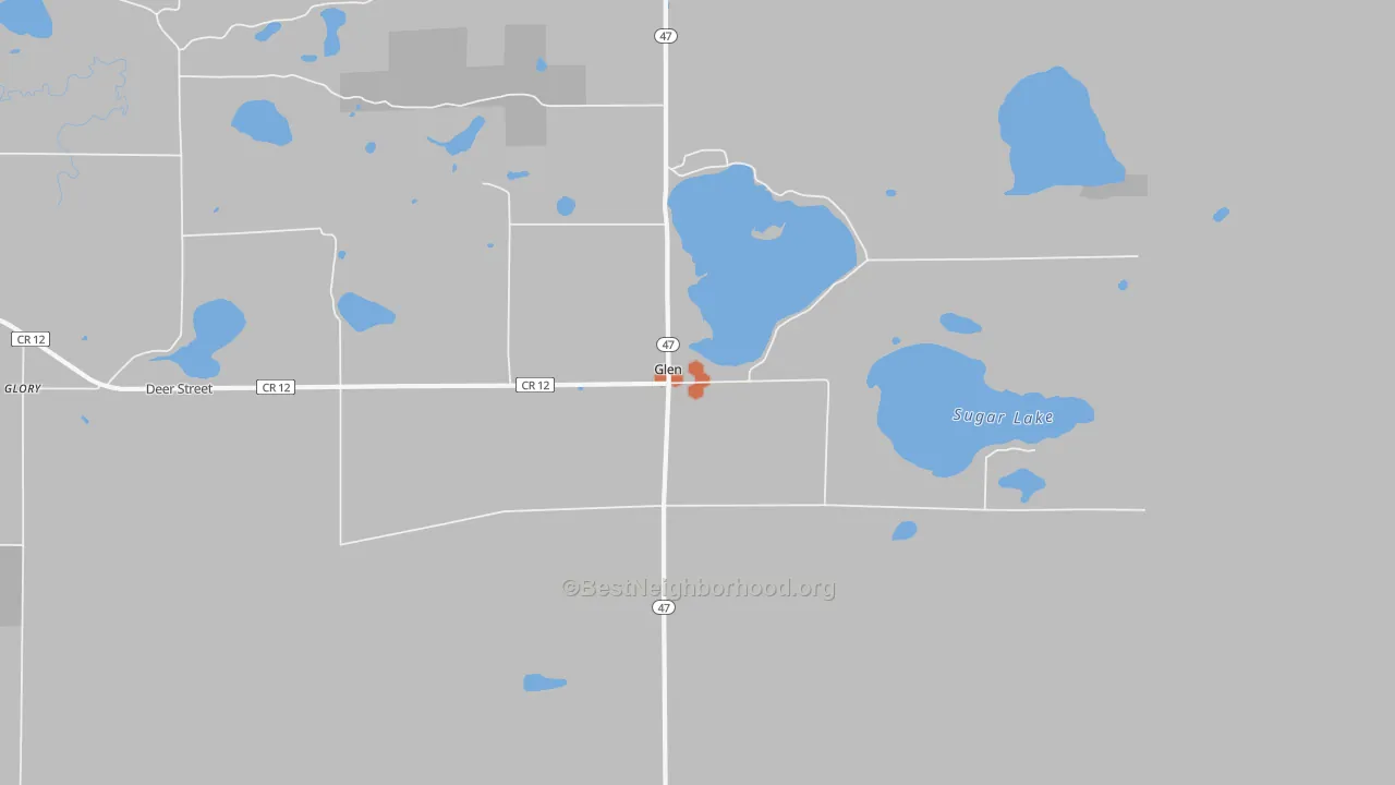 Bike Grade map of Glen, MN
