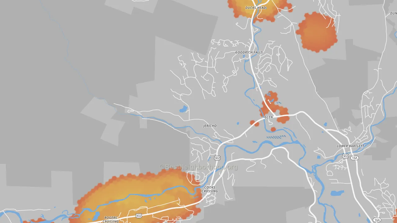 Bike Grade map of Glen, NH