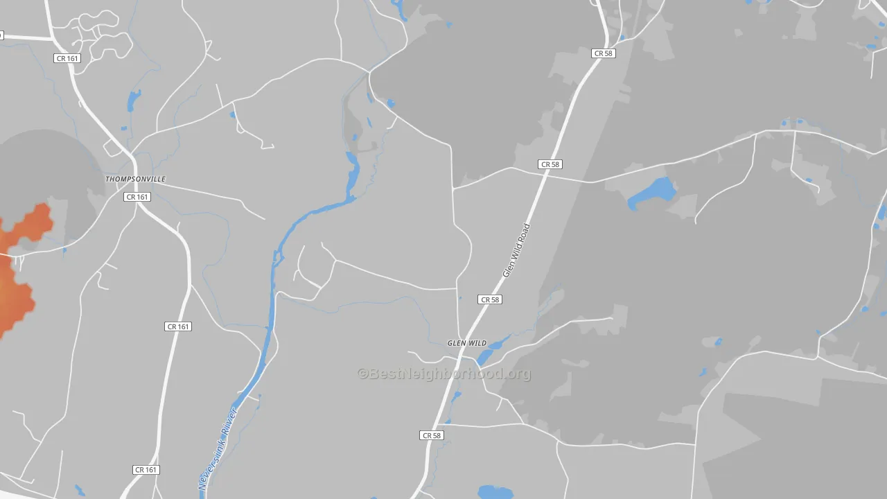 Bike Grade map of Glen Wild, NY