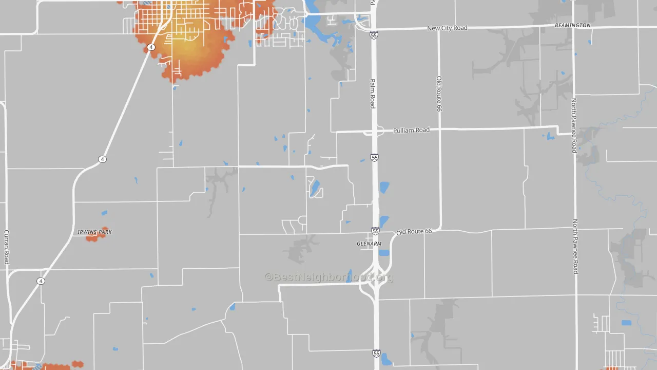 Bike Grade map of Glenarm, IL