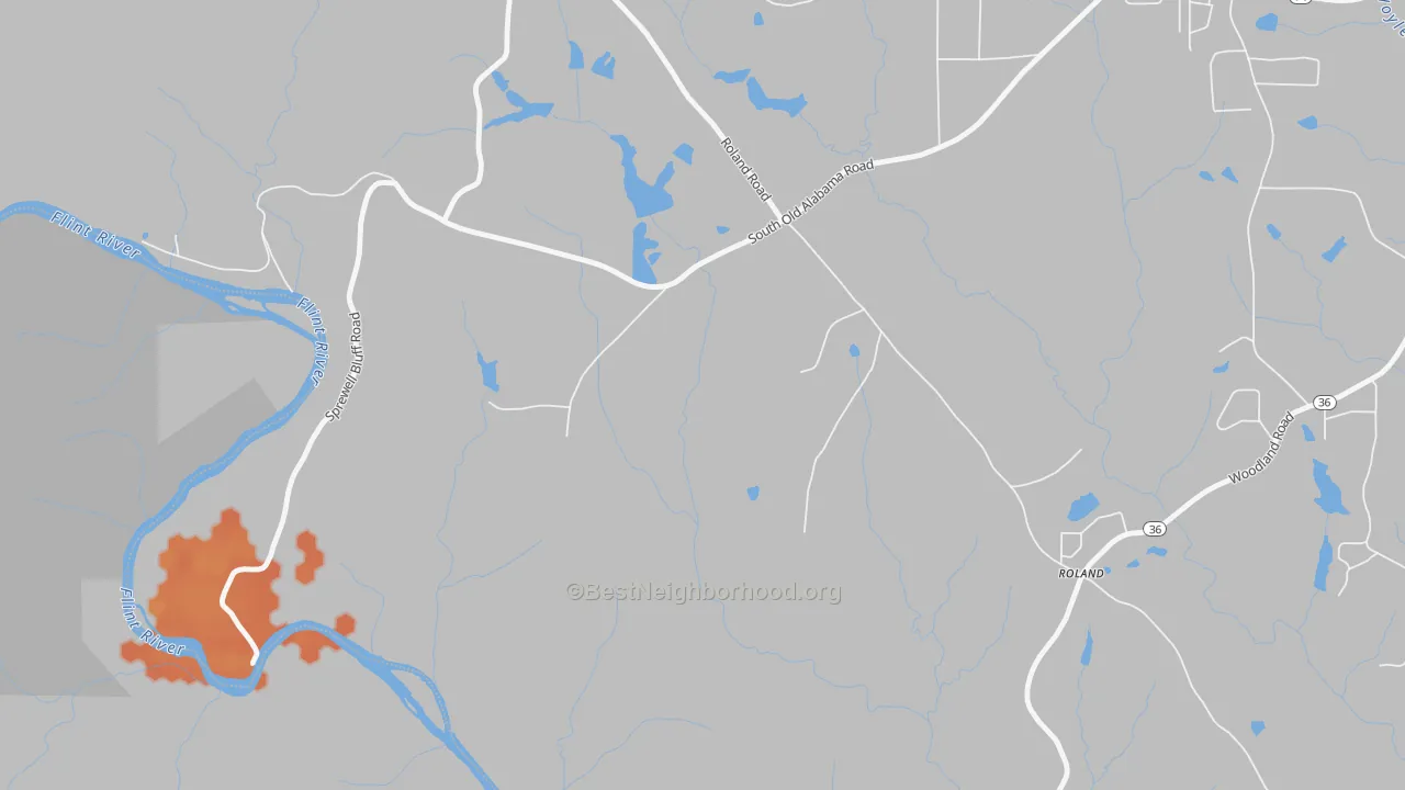 Bike Grade map of Glencliff, GA