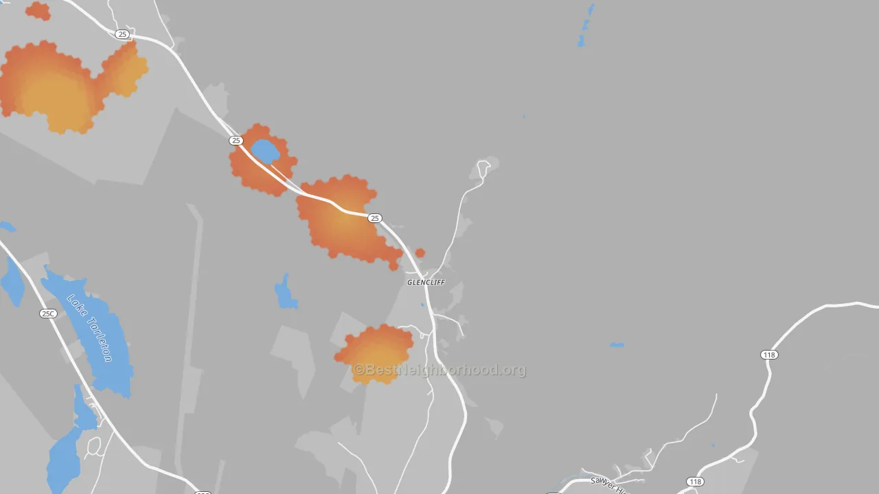 Bike Grade map of Glencliff, NH