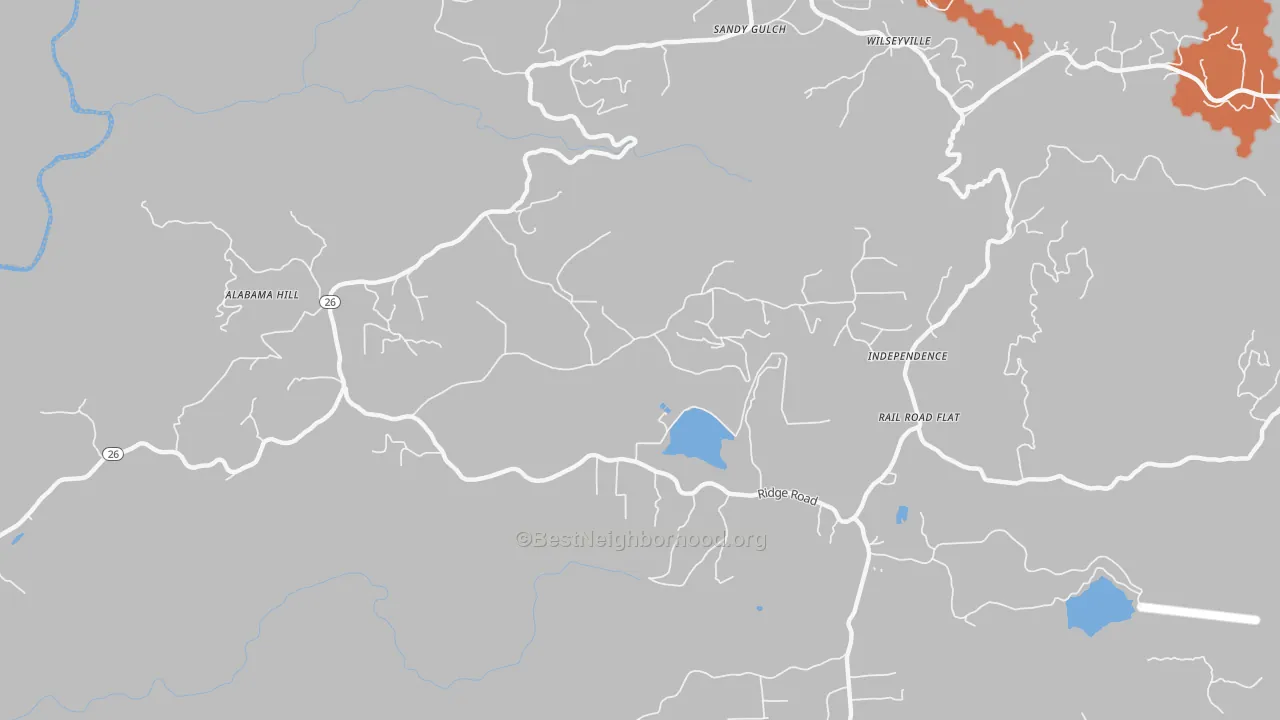 Bike Grade map of Glencoe, CA