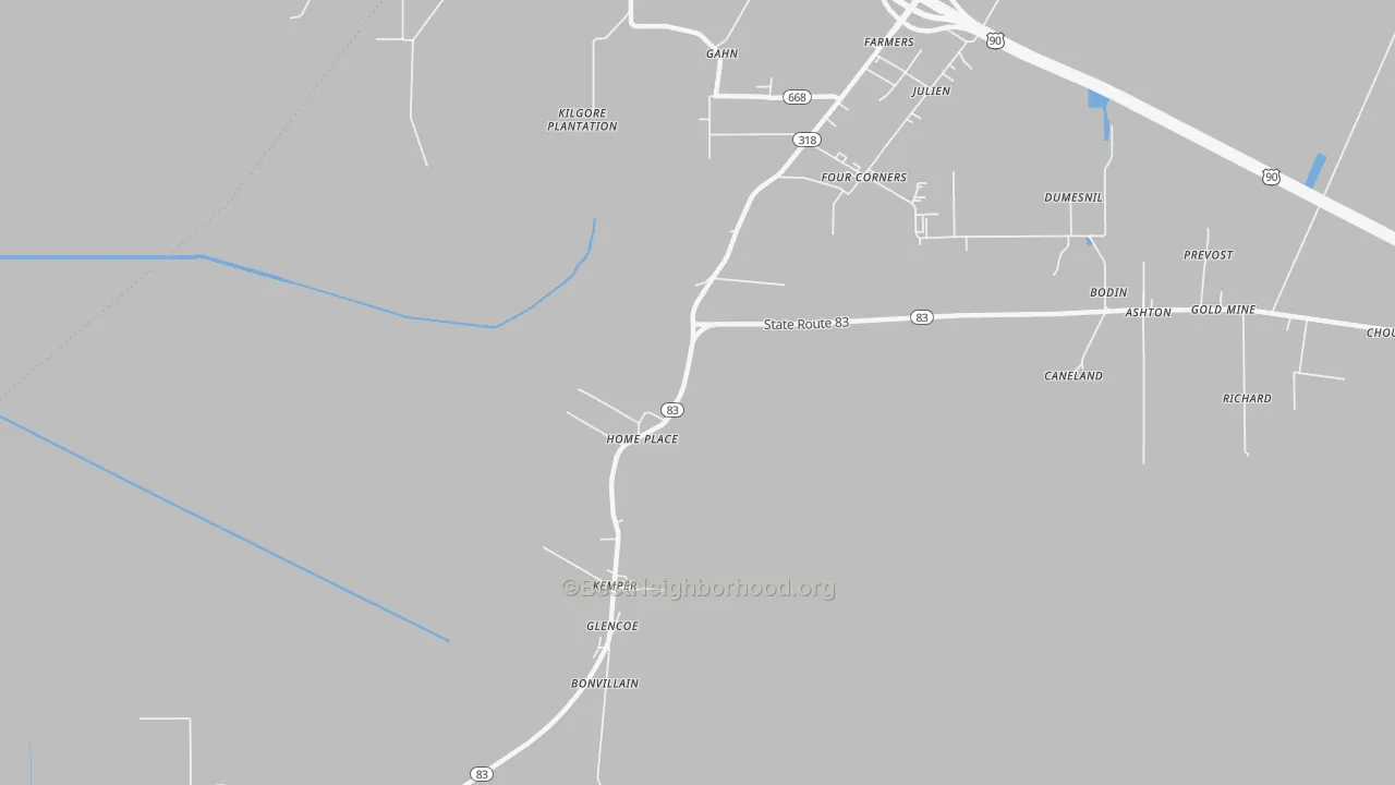 Bike Grade map of Glencoe, LA