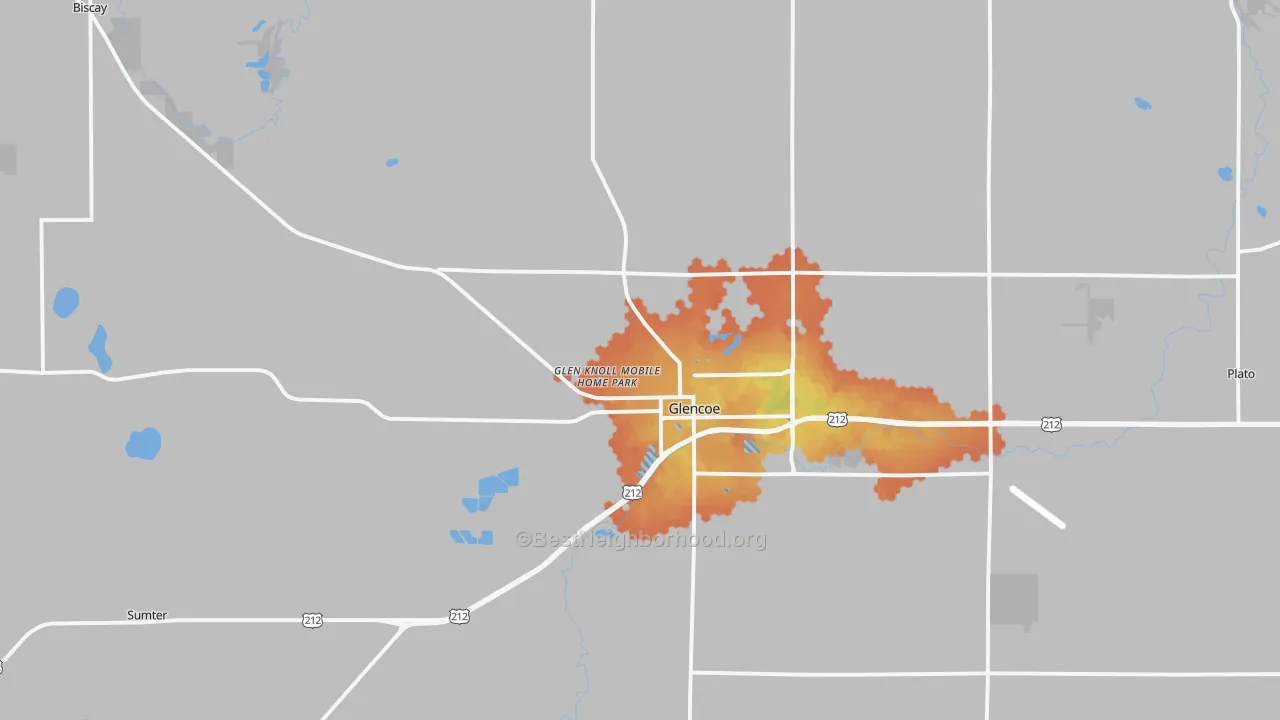 Bike Grade map of Glencoe, MN