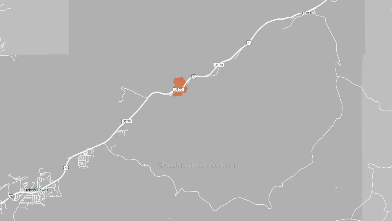 Bike Grade map of Glencoe, NM