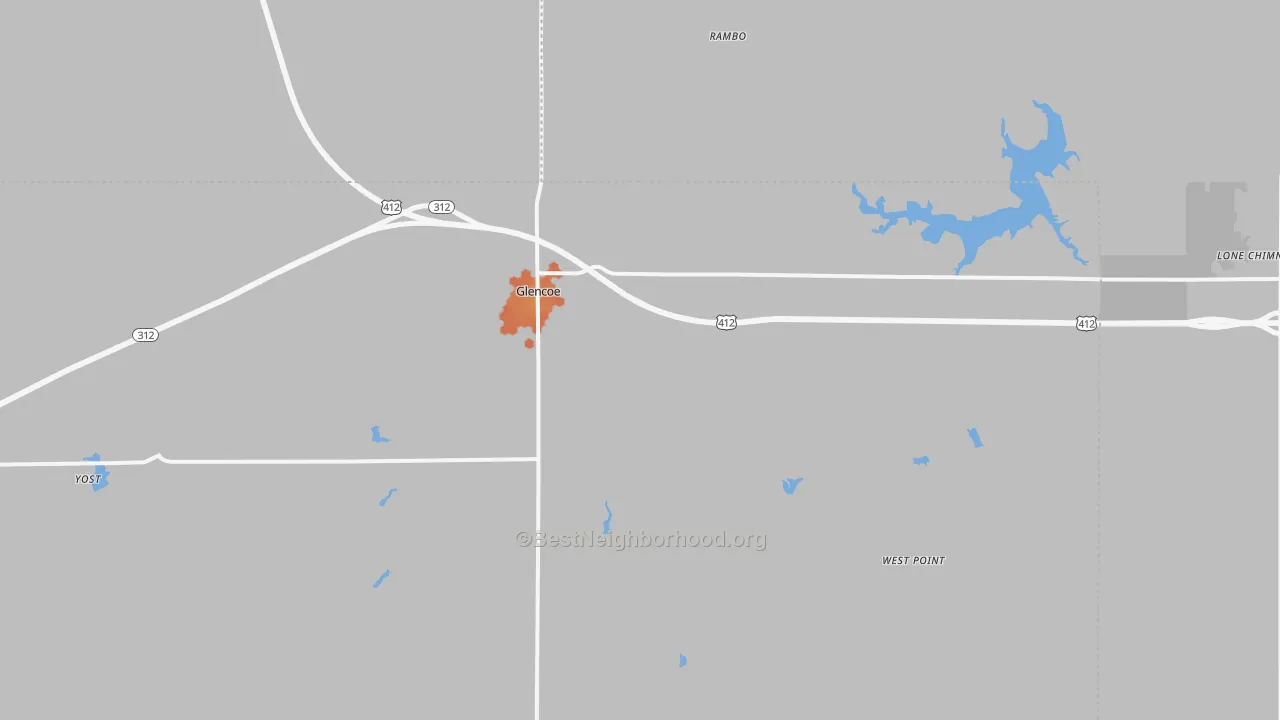 Bike Grade map of Glencoe, OK