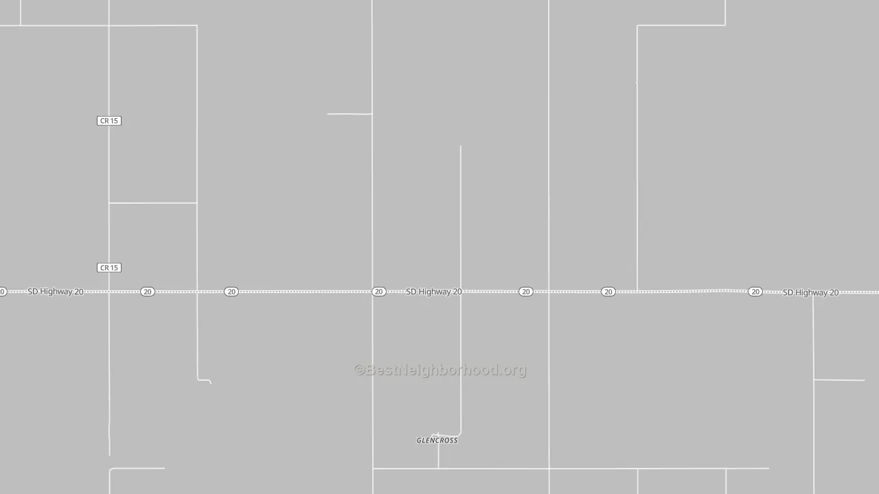Bike Grade map of Glencross, SD