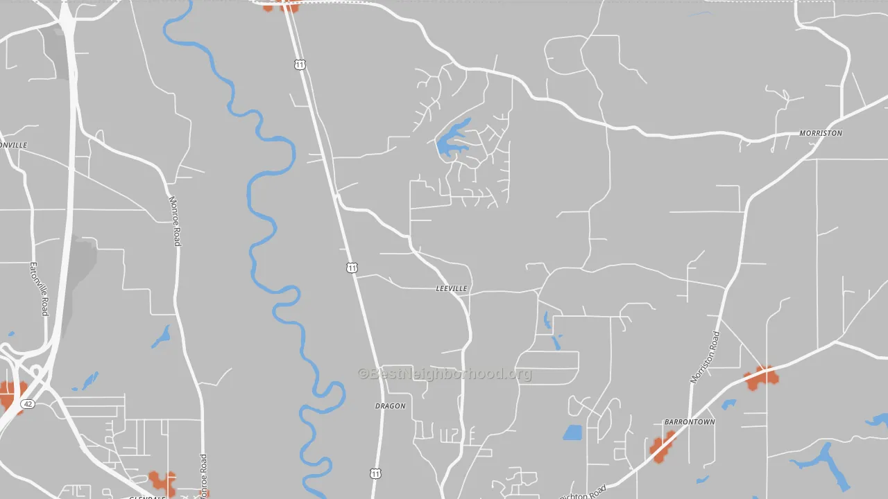Bike Grade map of Glendale, MS