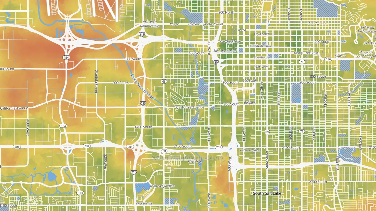 Bike Grade map of Glendale, Salt Lake City, UT