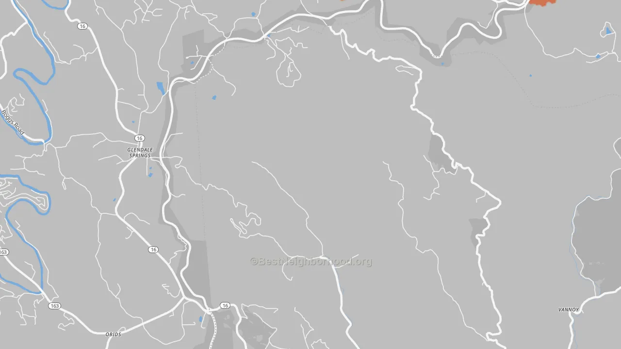 Bike Grade map of Glendale Springs, NC