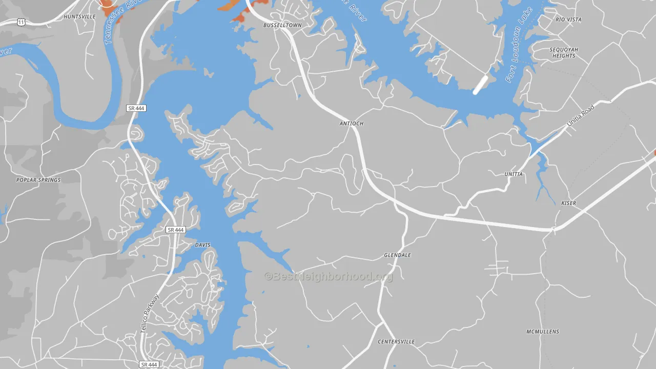 Bike Grade map of Glendale, TN
