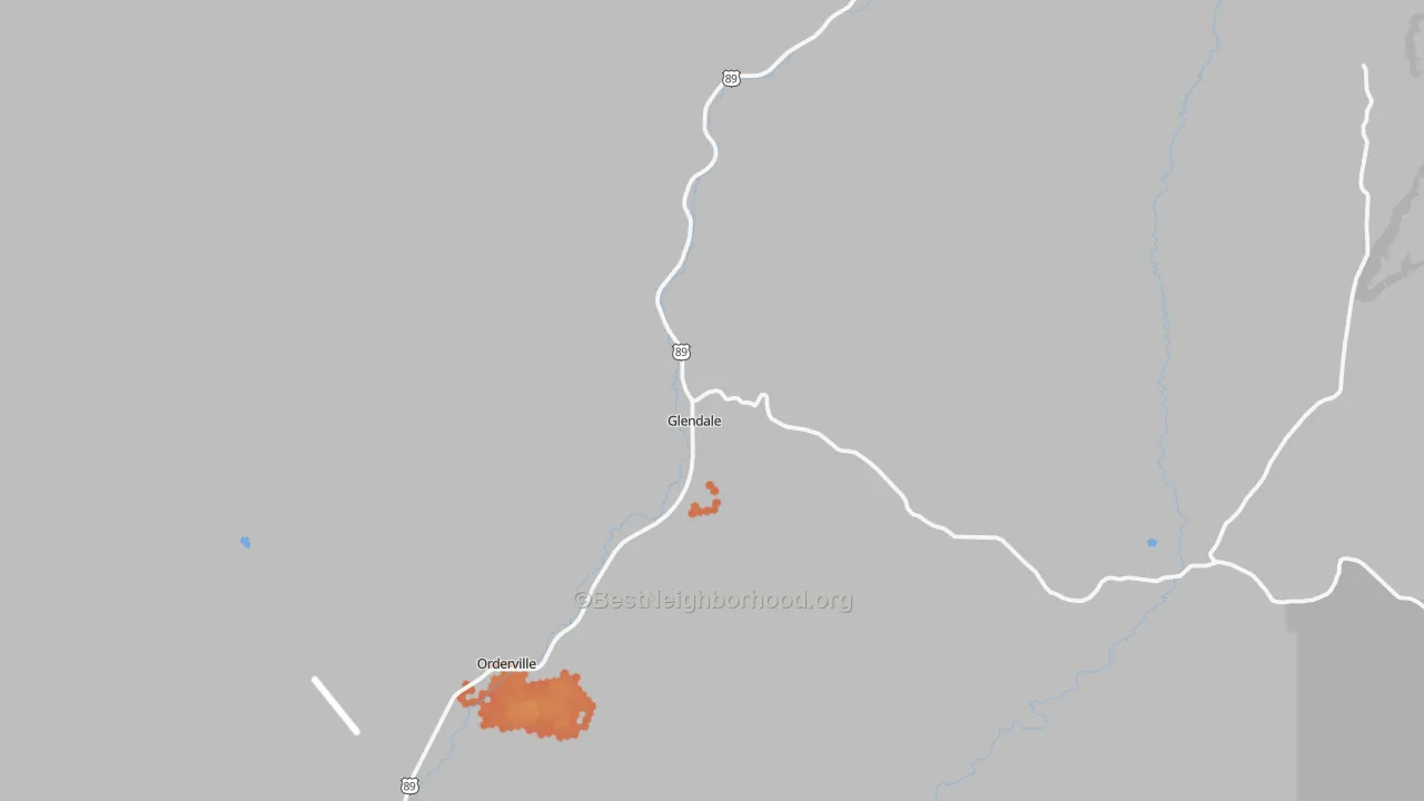 Bike Grade map of Glendale, UT
