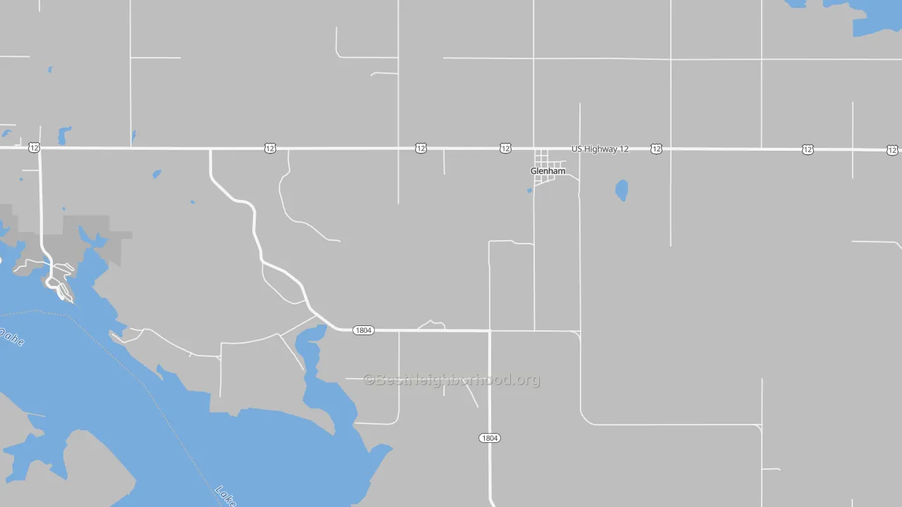 Bike Grade map of Glenham, SD
