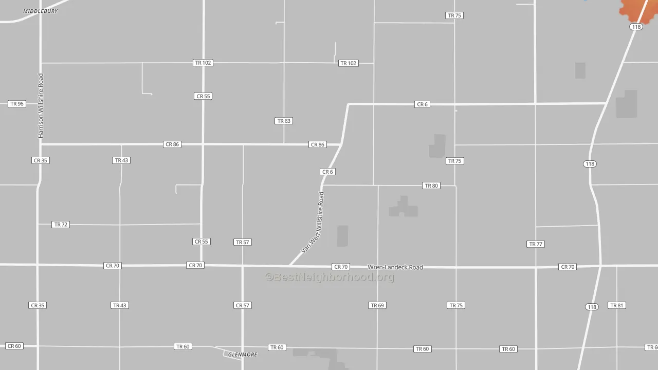 Bike Grade map of Glenmore, OH